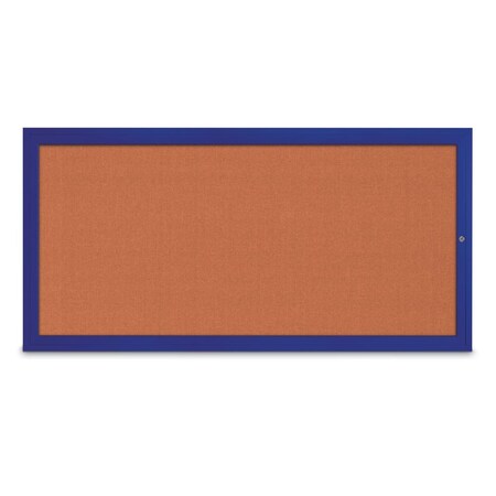 United Visual Products Slim Enclosed Corkboard, 24"x36", White Alum Frame/Cloud UVEB2436-WHITE-CLOUD